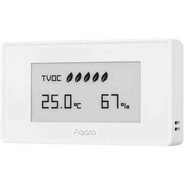 Monitor calitate al aerului Aqara AAQS-S01, Zigbee 3.0 , senzor triplu, ecran E ink, suport magnetic, control vocal