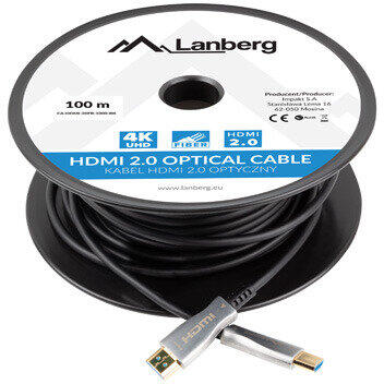 Lanberg CA-HDMI-20FB-1000-BK optical cable HDMI M/M 100m v2.0 4K AOC