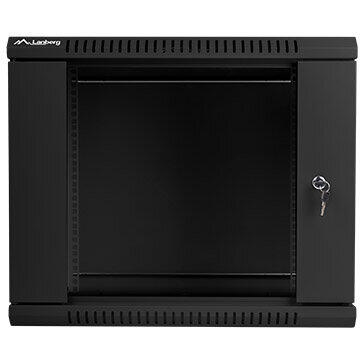 Netrack 19'' wall-mounted installation cabinet 9U 600x450mm black (glass door)