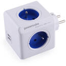 Prelungitor Allocacoc PowerCube Original USB (E) power extension 4 AC outlet(s) Blue,White