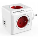 Prelungitor Allocacoc PowerCube Original USB Type E power extension 4 AC outlet(s) Indoor Red