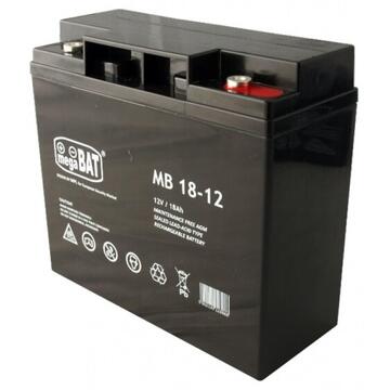 MPL POWER ELEKTRO MPL megaBAT MB 18-12 UPS battery Lead-acid accumulator VRLA AGM Maintenance-free 12 V 18 Ah Black