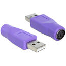 DeLOCK 65461 cable gender changer USB-A PS/2 Violet
