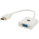 Savio CL-27 video cable adapter VGA (D-Sub) HDMI Type A (Standard) White