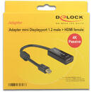 DeLOCK 62613 video cable adapter 0.2 m Mini DisplayPort 1.2 HDMI Type A (Standard) Black