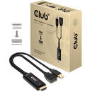 Club 3D CLUB3D HDMI 2.0 TO DISPLAYPORT 1.2 4K60HZ HDR M/F ACTIVE ADAPTER Black