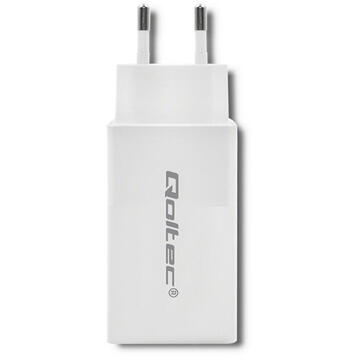 Incarcator de retea Qoltec 51776 GaN FAST 65W charger | 5-20V | 2.25-3.25A | USB | USB type C PD