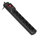Prelungitor Activejet COMBO 6GN 5M black power strip with cord