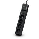 Prelungitor CyberPower Tracer III P0420SUD0-FR surge protector Black 4 AC outlet(s) 200 - 250 V 1.8 m