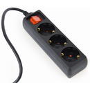 Prelungitor Energenie Gembird EG-PSU3-01 UPS Power Strip, 3 Schuko Outlets, C14 Plug, 10A, 0.6m Cable, Black Color