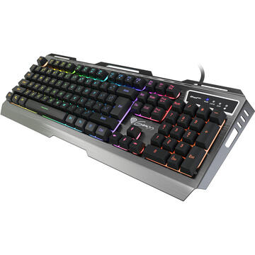 Tastatura Natec GENESIS Rhod 420 RGB keyboard USB US International Black