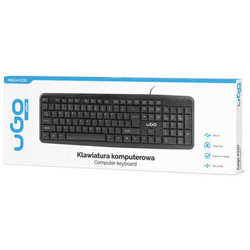 Tastatura UGO KEYBOARD ASKJA K110 US 1,8M BLACK