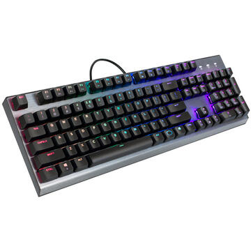 Tastatura Cooler Master Gaming CK350 keyboard USB QWERTY US English Metallic, Negru,USB