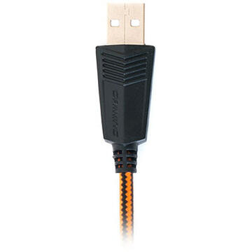 Casti REAL-EL GDX-7700 SURROUND 7.1 gaming headphones with microphone, black-orange