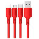 USB CABLE MICRO 3A RED SOMOSTEL 3100mAh QUICK CHARGER 1.2M POWERLINE SMS-BP06 MACARON - 10000+ BENDING STRENGTH