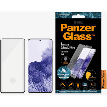 PanzerGlass Samsung Galaxy S21 Ultra Curved Edges FingerPrint Works Anti-Bacterial