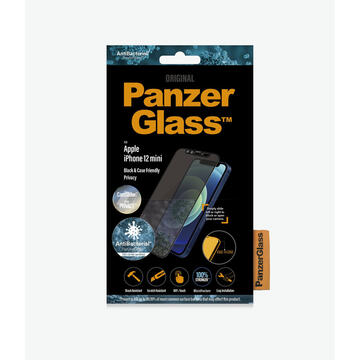 PanzerGlass Apple iPhone 12 mini Edge-to-Edge Privacy Camslider Anti-Bacterial