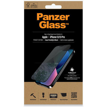 PanzerGlass Apple iPhone 13/13 Pro Case Friendly Privacy AB Black