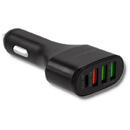 Qoltec 51753 Universal car charger 12-24V | 51W | 5A | 1xUSB-C + USB QC 3.0 | 2xUSB Smart