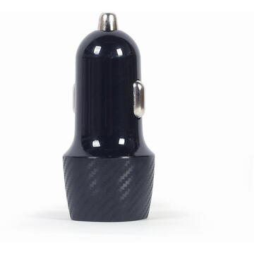 Gembird TA-U2C48A-CAR-01 2-port USB car charger, 4.8 A, black