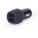 Gembird TA-U2C48A-CAR-01 2-port USB car charger, 4.8 A, black