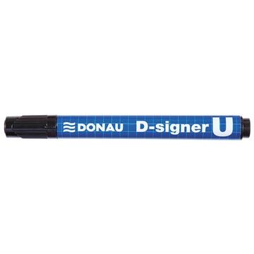 Permanent marker, varf rotund 2-4mm, corp plastic, DONAU D-Signer U - negru