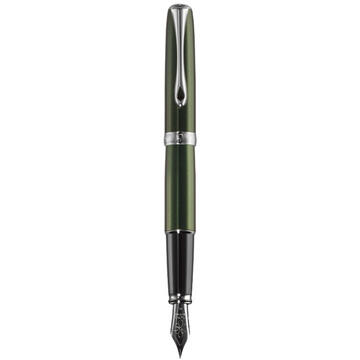 Stilou Diplomat Excellence A2, cu penita M, din otel inoxidabil - Evergreen Chrome