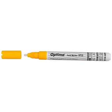 Marker cu vopsea Optima Paint 3713, varf rotund 2.0mm, grosime scriere 1.2mm - galben