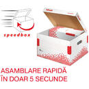 Container arhivare si transport ESSELTE Speedbox, cu capac, carton, dimensiune M, alb