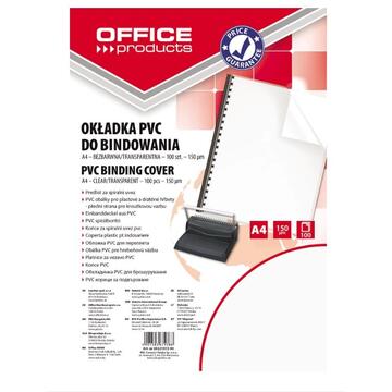 Accesorii birotica Coperta plastic PVC, 150 microni, A4, 100/top, Office Products - transparent cristal