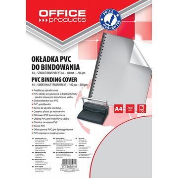 Accesorii birotica Coperta plastic PVC, 200 microni, A4, 100/top Office Products - fumuriu transparent