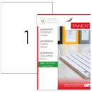 Accesorii birotica Etichete polyester albe, autoadezive, 1/A4, 210 x 297mm, 25 coli/top, TANEX - colturi drepte