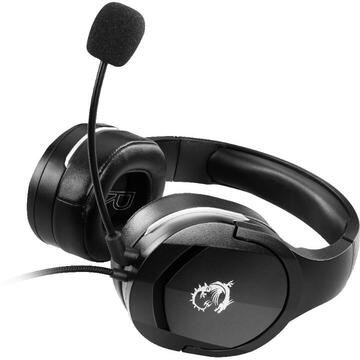 Casti MSI IMMERSE GH20 Gaming Headset 'Black with Iconic Dragon Logo,