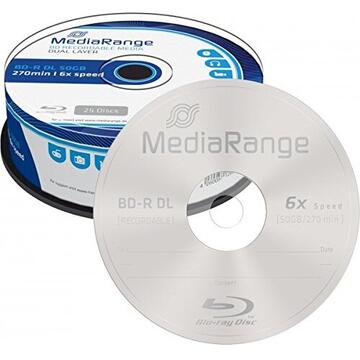 MediaRange BD-R DL 50 GB, Blu-ray - Roll 25szt