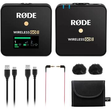Microfon Rode Wireless GO II SINGLE Clip, Microfon vorbire, Tip transfer Wireless, USB