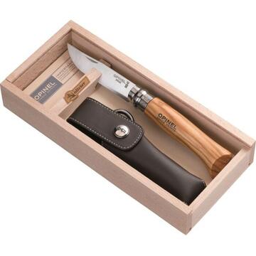 Opinel No. 08 Olive wood + sheath in pencil box