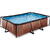 Exit Toys Wood Pool, Frame Pool 220x150x65cm, swimming pool (brown, with filter pump)