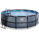 Exit Toys Stone Pool, Frame Pool O 427x122cm, swimming pool (grey, with sand filter system)
