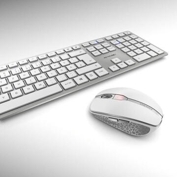 Tastatura Cherry DW 9000 SLIM, desktop set Argintiu/Alb