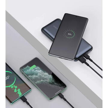 Baterie externa AUKEY PB-XD26 Black Power Bank 20000 mAh | 2xUSB | 6A | Quick Charge 3.0 | Power Delivery | USB-C | 22.5W