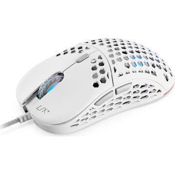 Mouse SilentiumPC SPC Gear LIX Plus Onyx Alb, Gaming mouse, USB, 12000 dpi