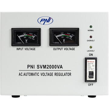 Stabilizator de tensiune PNI SVM2000VA cu servomotor, 1600W, 7.2A, iesire 230V