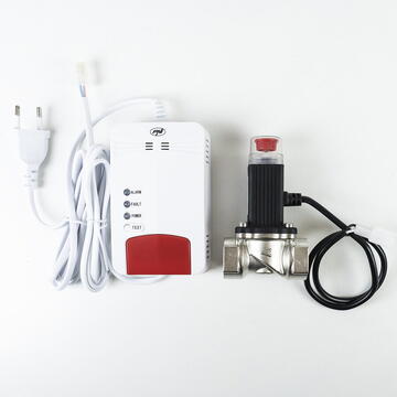 Kit PNI Safe House Dual Gas 250 cu 2 senzori (monoxid de carbon (CO) si gaze naturale) si electrovalva 3/4 inch