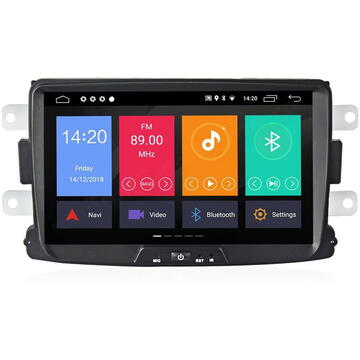 Sistem auto Multimedia player auto PNI DAC100 cu Android 10, 2GB DDR3/ROM 32GB, Sistem navigatie pentru Dacia Logan 2, Sandero, Duster, Renault Captur, Touch Screen Bluetooth RDS