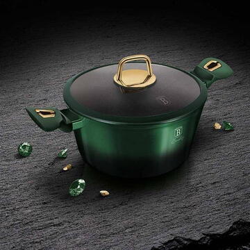 BERLINGER HAUS 12-piece pot set BH/6066 Emerald Collection, dark green, metallic