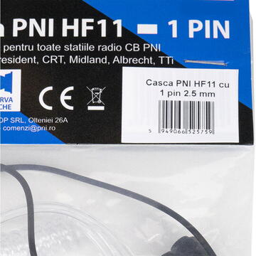 Casca PNI HF11 cu 1 pin 2.5 mm, tub acustic, pentru toate statiile radio