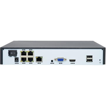 Kit supraveghere video PNI House IPMAX POE 3, NVR cu 4 porturi POE, ONVIF si 4 camere cu IP 3MP, de exterior, Power over Ethernet, detectie chip, detectie miscare, 4 cabluri, alimentator, mouse
