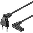 Goobay - Euro power cable 2-pin - angled 90 degrees - black - 3 m