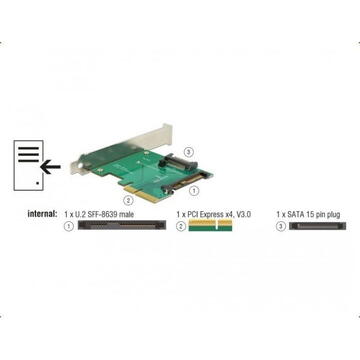 DeLOCK PCIe x4 card>1x int. NVMe St - SFF-8639