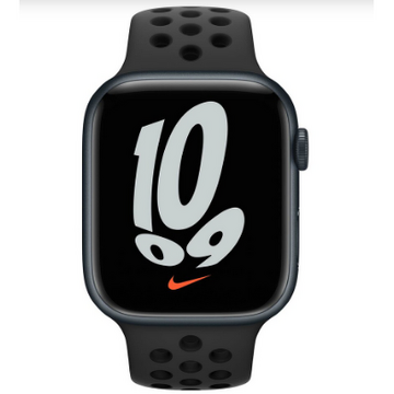 Smartwatch Apple Watch Series 7 Nike GPS + Cellular 45mm Midnight Aluminium Case with Anthracite Sport Band - Black